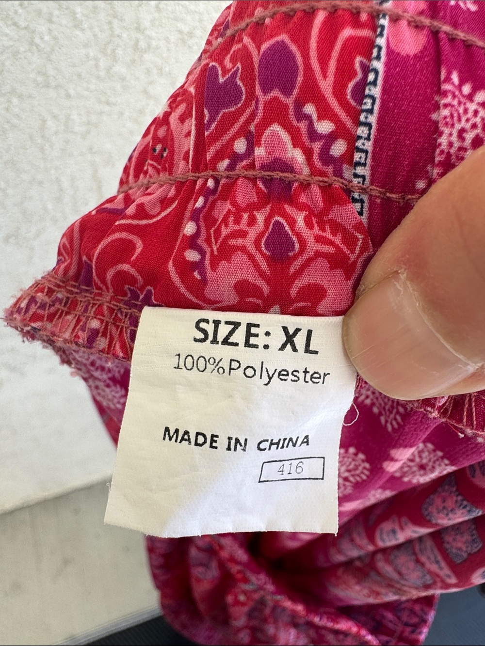 Pink Patchwork Wide-Leg Lounge Pants size XL - Picture 5 of 5